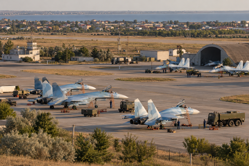 Самолёты на военном аэродроме Новофёдоровки